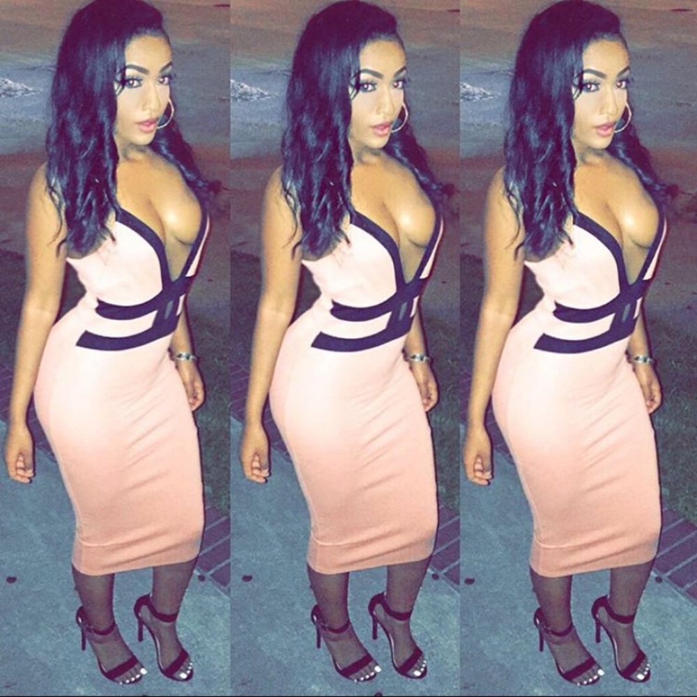 Pink and Black Dress
